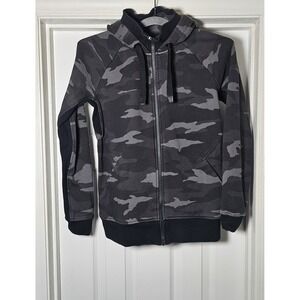 Athleta Hoodie Womens Small Gray Camo Triumph Full Zip Sweatshirt Jacket